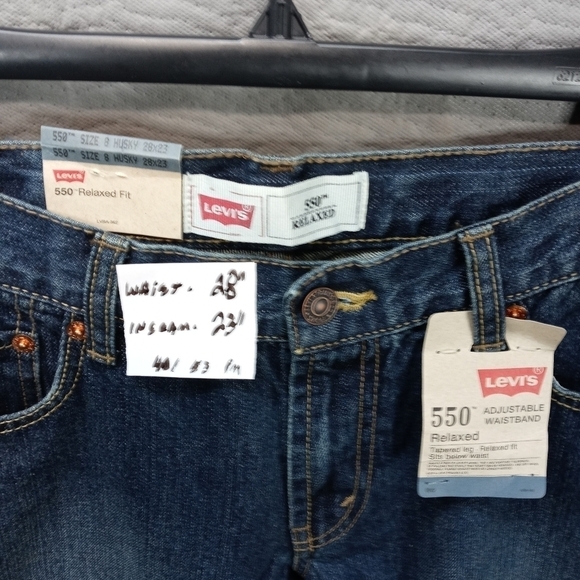 Levi's 550 Boys Jeans Relaxed Fit Tapered Leg adjustable waistband Kids size 8 H - Picture 7 of 7